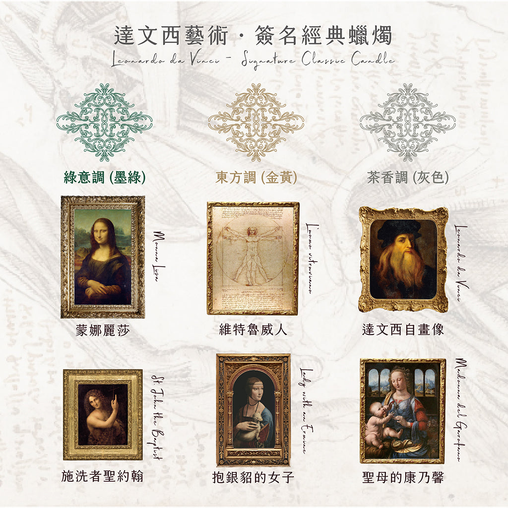 達文西《蒙娜麗莎的微笑》簽名經典蠟燭
