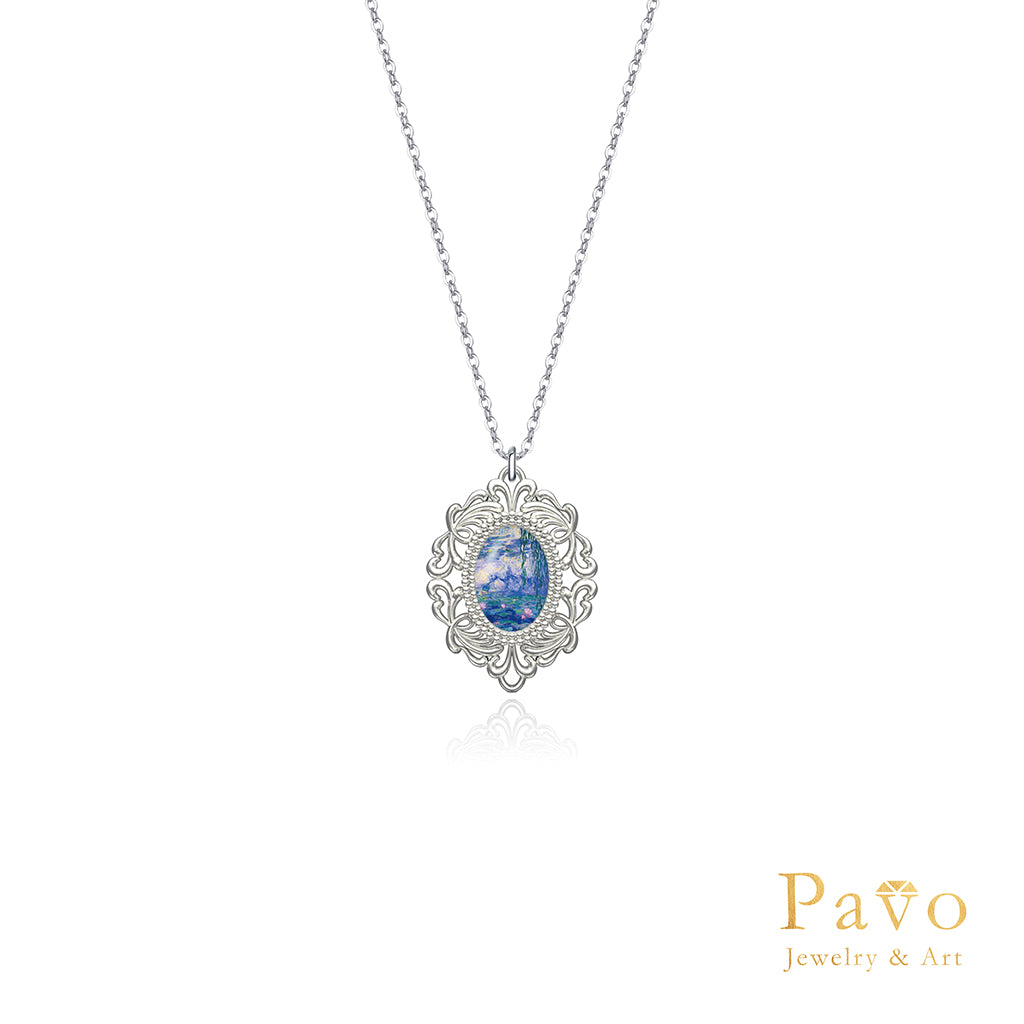 莫內《睡蓮》藝術鑲嵌項鍊系列