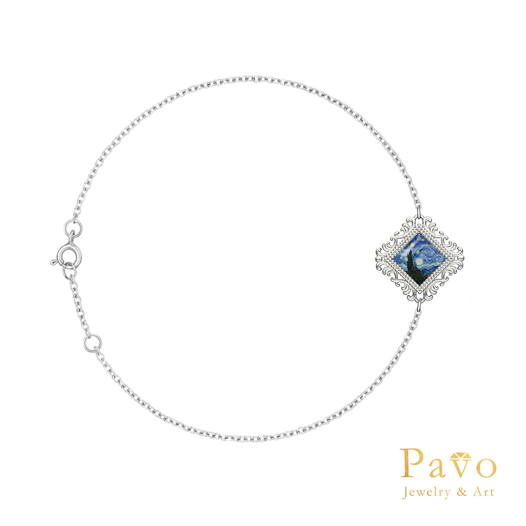 梵谷《星夜》藝術鑲嵌手鍊系列