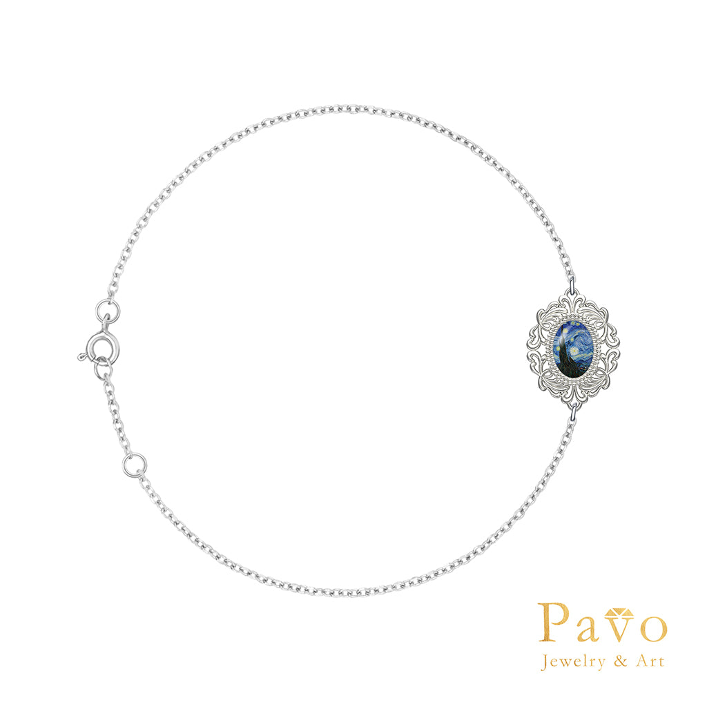 梵谷《星夜》藝術鑲嵌手鍊系列