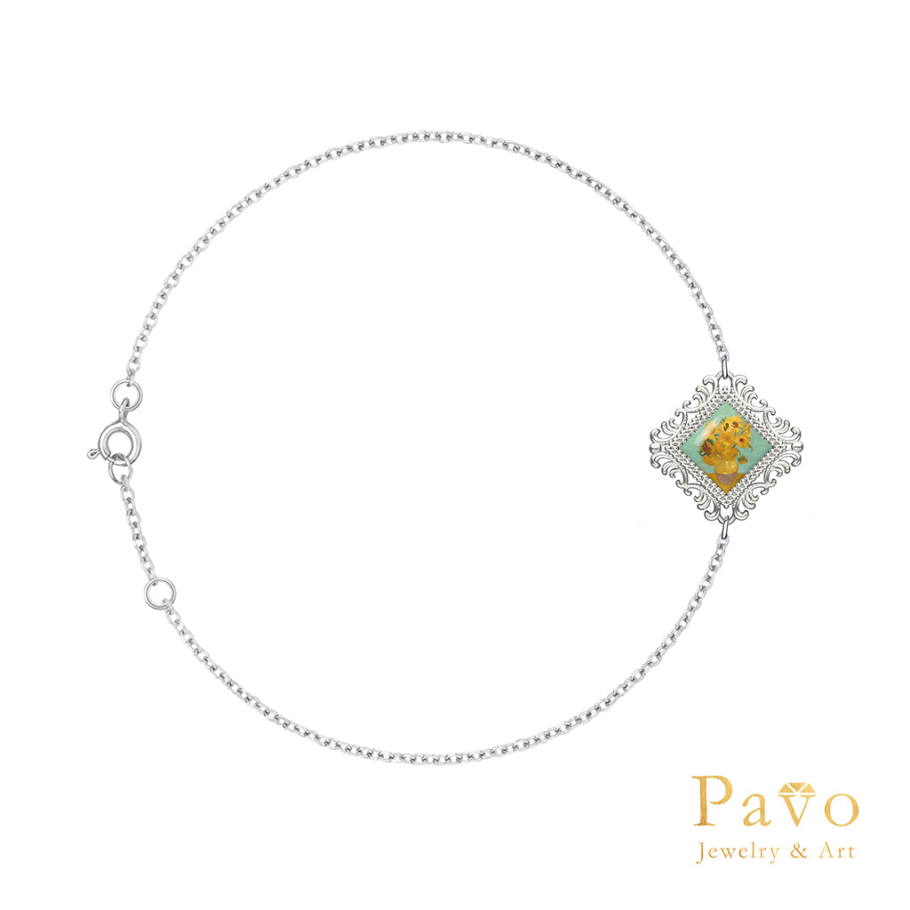 梵谷《十二朵向日葵》藝術鑲嵌手鍊系列