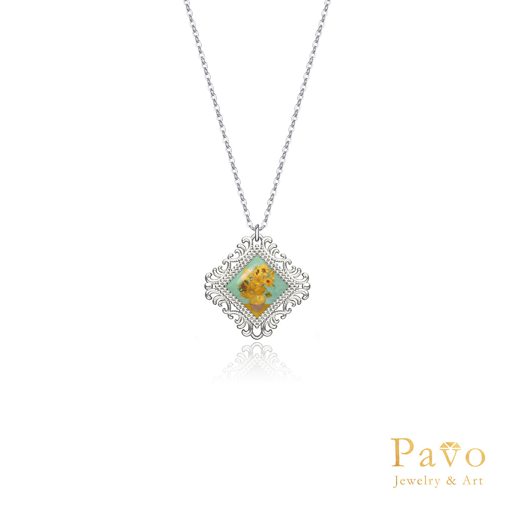 梵谷《十二朵向日葵》藝術鑲嵌項鍊系列