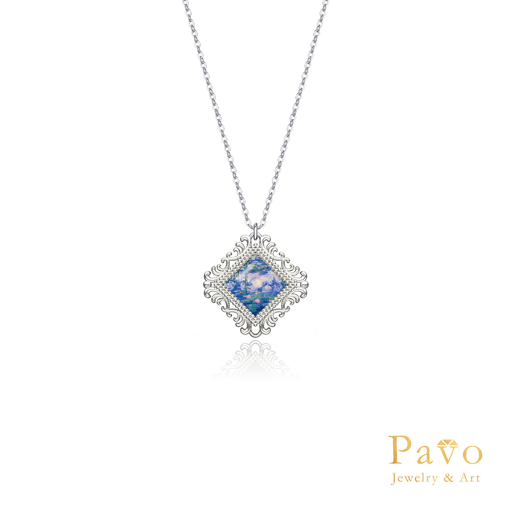 莫內《睡蓮》藝術鑲嵌項鍊系列