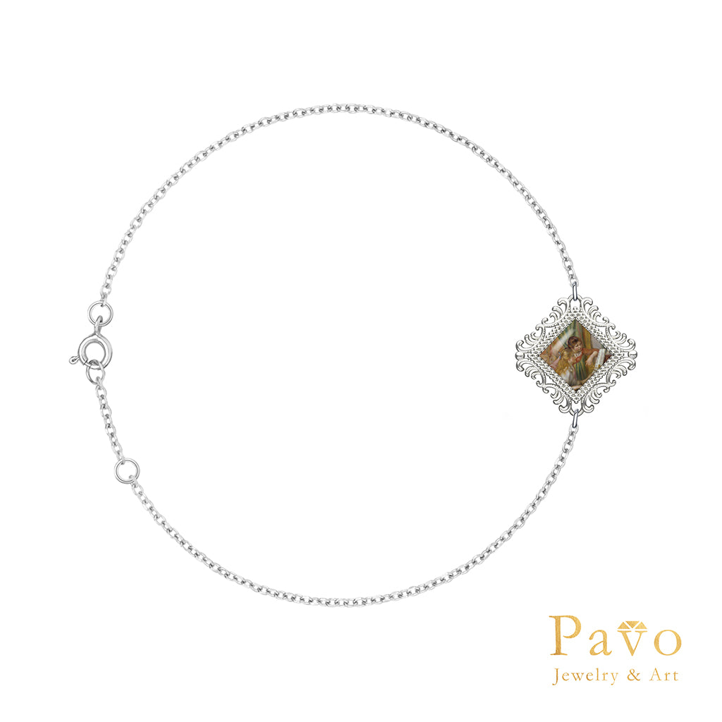 雷諾瓦《彈鋼琴的少女》藝術鑲嵌手鍊系列