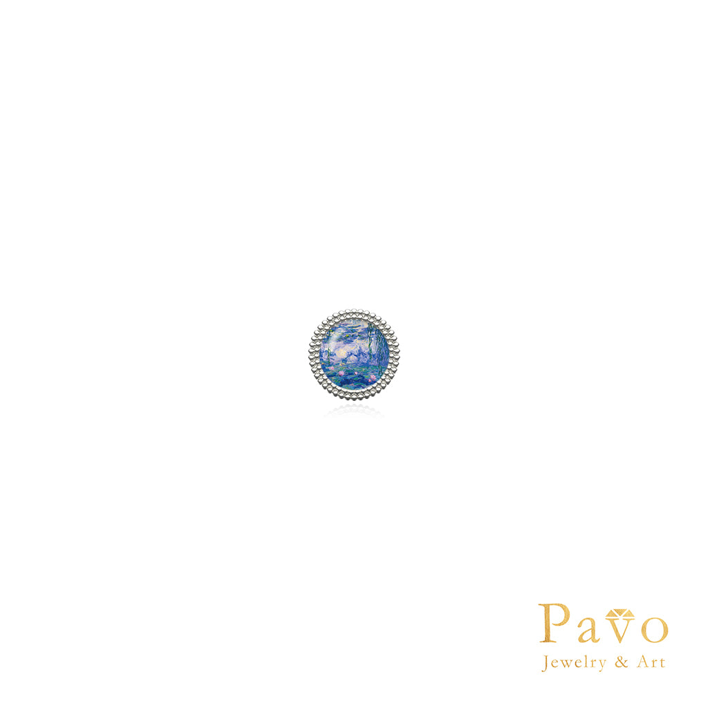 莫內《睡蓮》藝術鑲嵌耳環系列