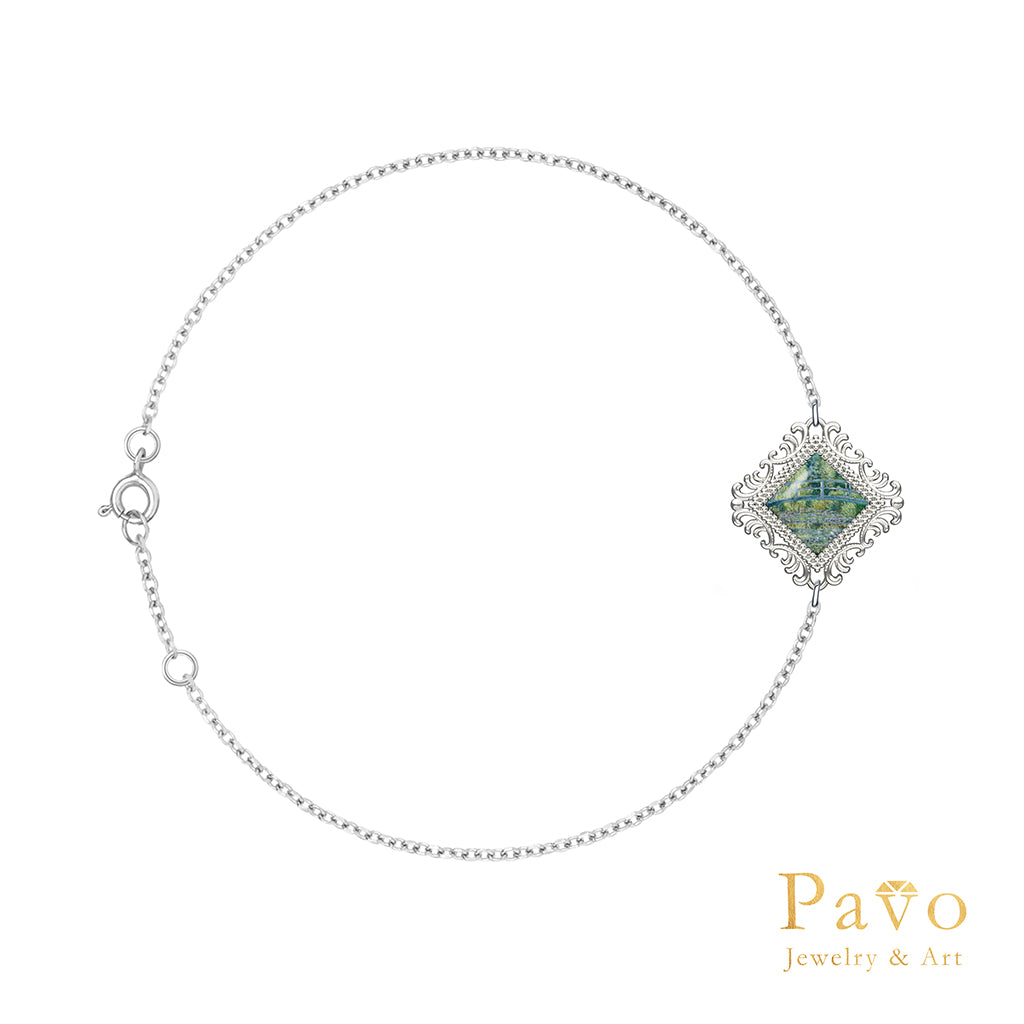 莫內《睡蓮與日本橋》藝術鑲嵌手鍊系列