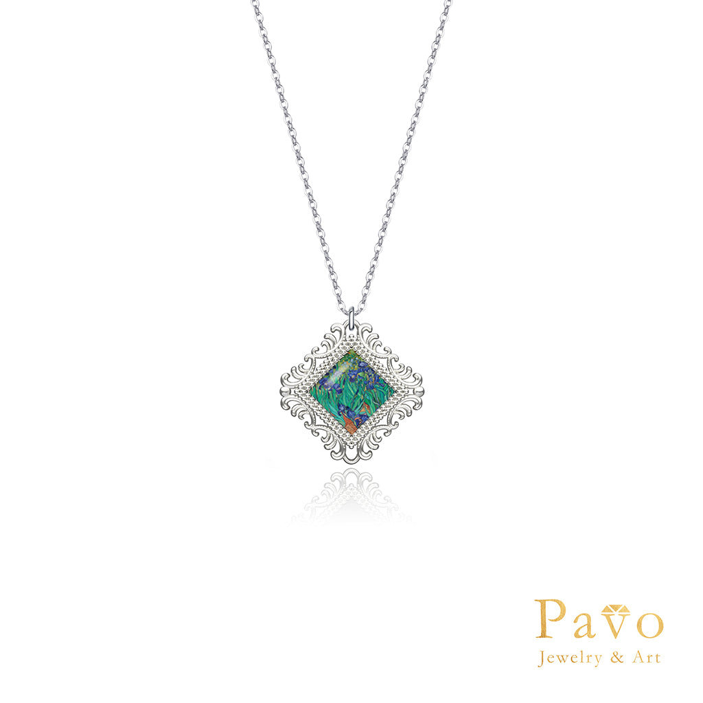 梵谷《鳶尾花》藝術鑲嵌項鍊系列