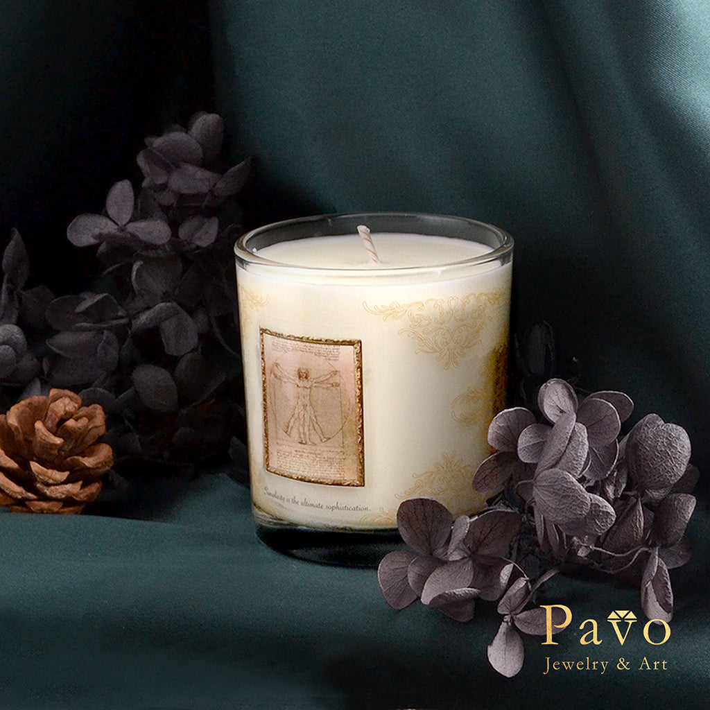 達文西《維特魯威人》簽名經典蠟燭