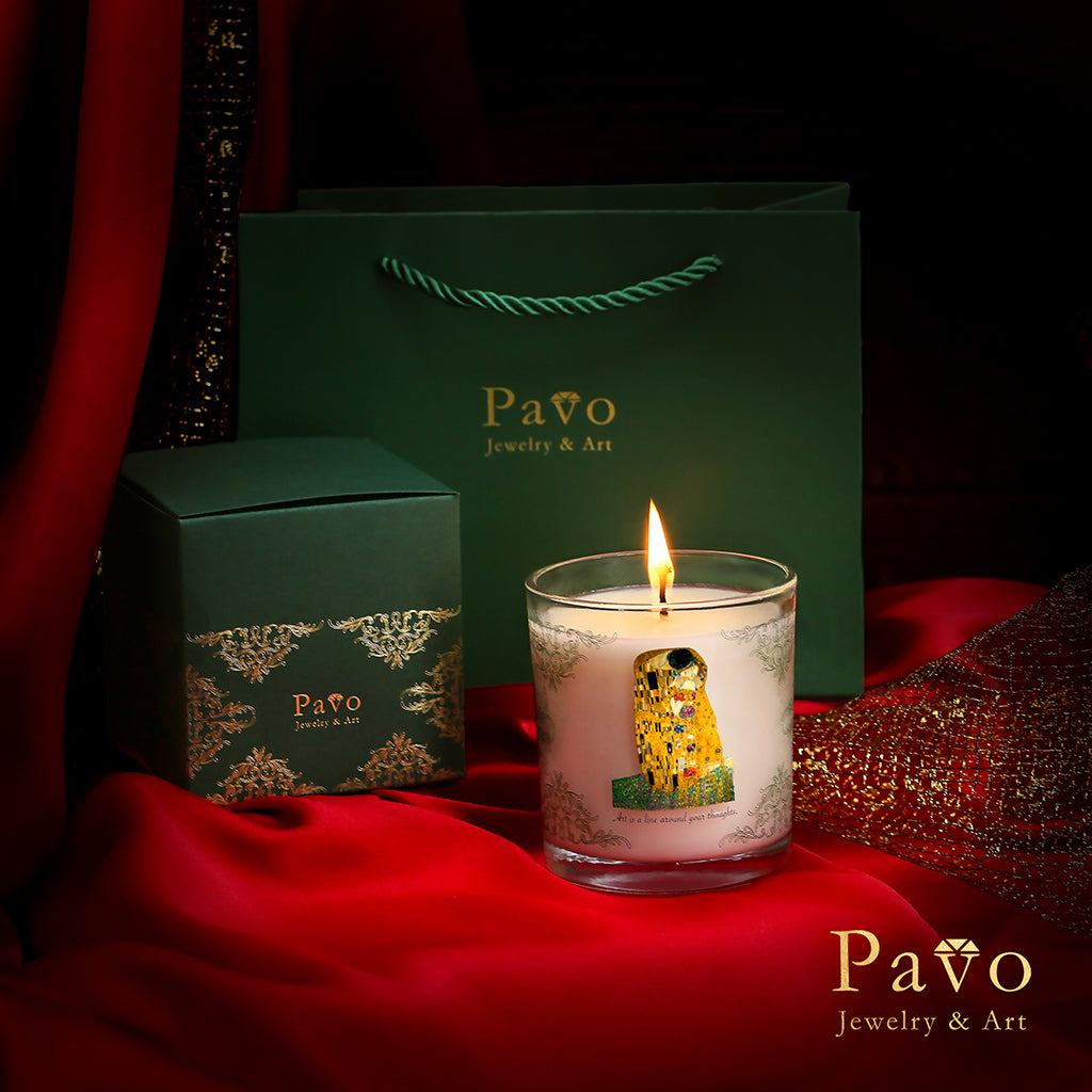 克林姆《吻》簽名經典蠟燭