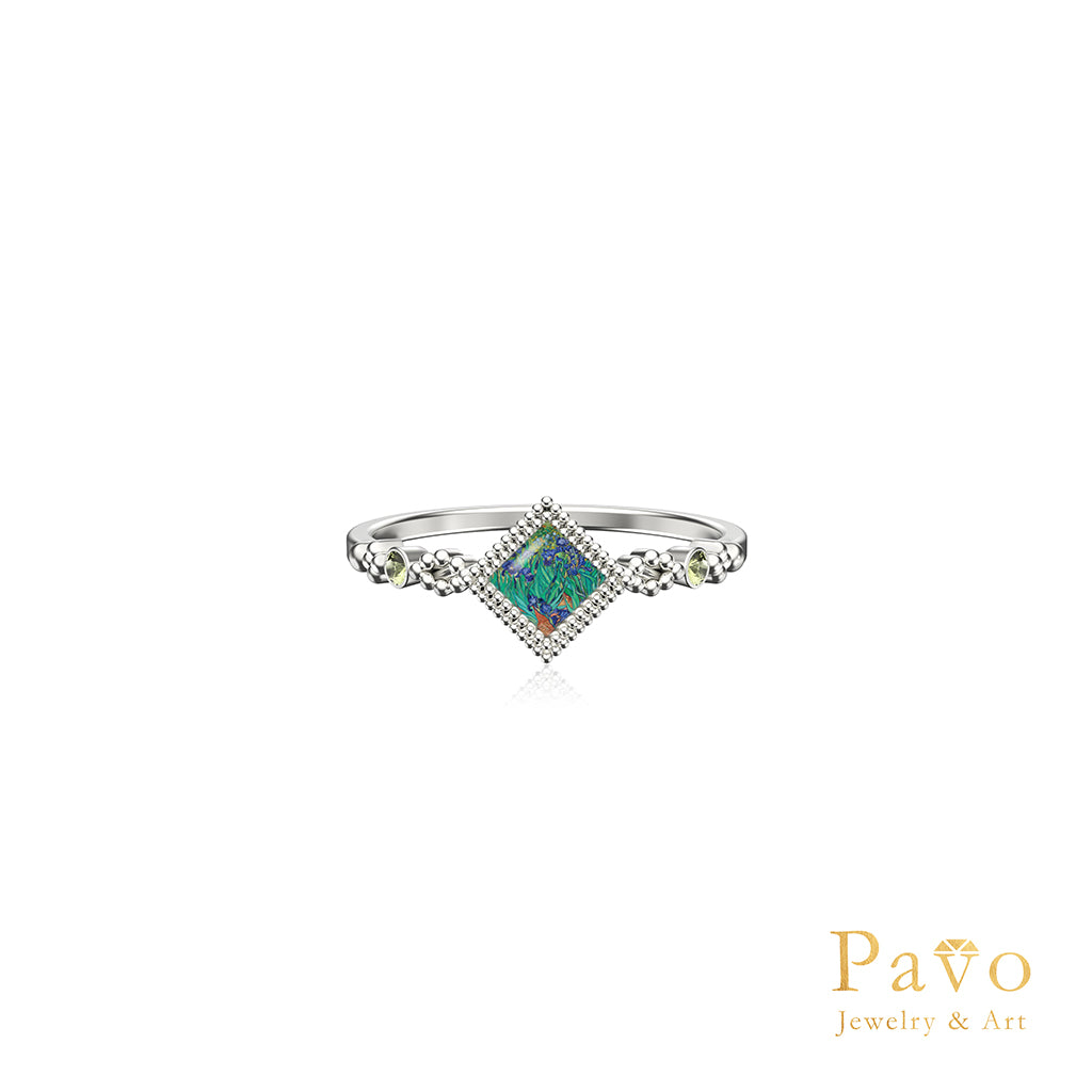 梵谷《鳶尾花》藝術鑲嵌戒指系列