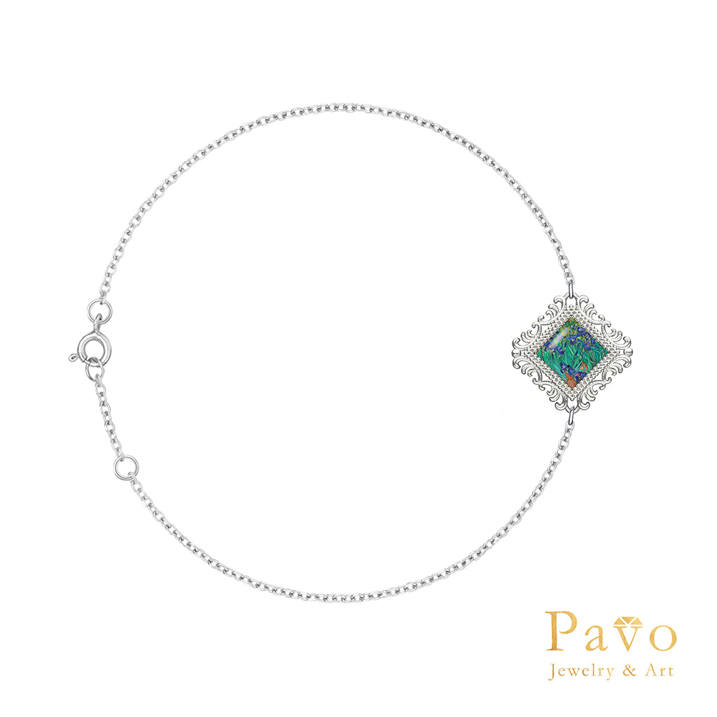 梵谷《鳶尾花》藝術鑲嵌手鍊系列