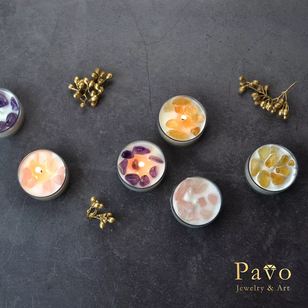 Pavo 專屬香氛水晶大豆茶蠟燭-粉水晶3