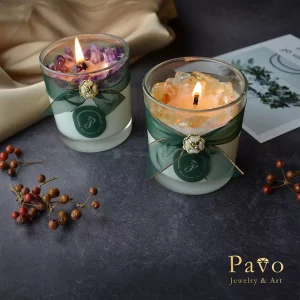 Pavo 專屬香氛水晶大豆蠟燭-紫水晶 粉水晶