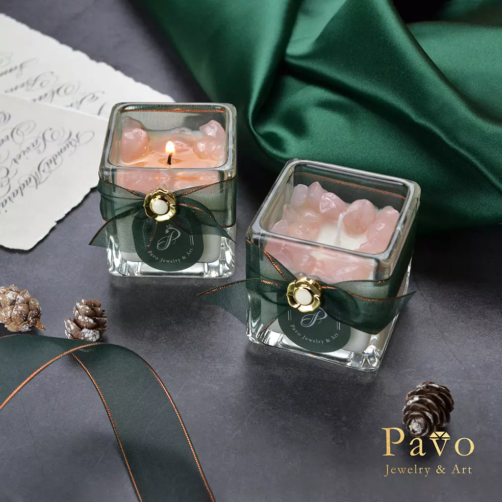 Pavo 能量護膚蠟燭Spa Candle系列-粉水晶 火