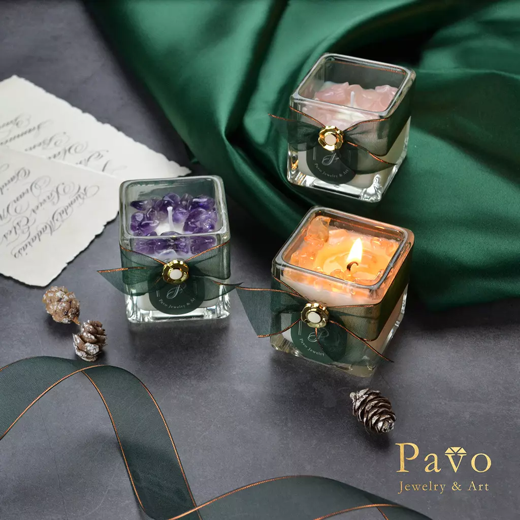 Pavo 能量護膚蠟燭Spa Candle系列-紫粉黃水晶