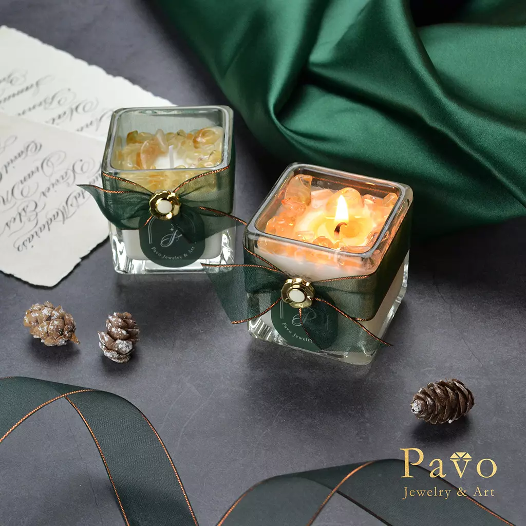Pavo 能量護膚蠟燭Spa Candle系列-黃粉水晶